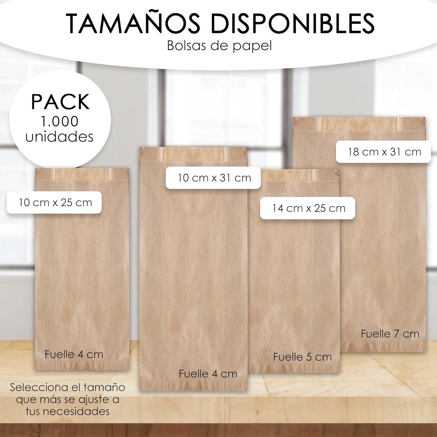 Bolsas de papel kraft 22x31 Bolsas de papel kraft 22x31